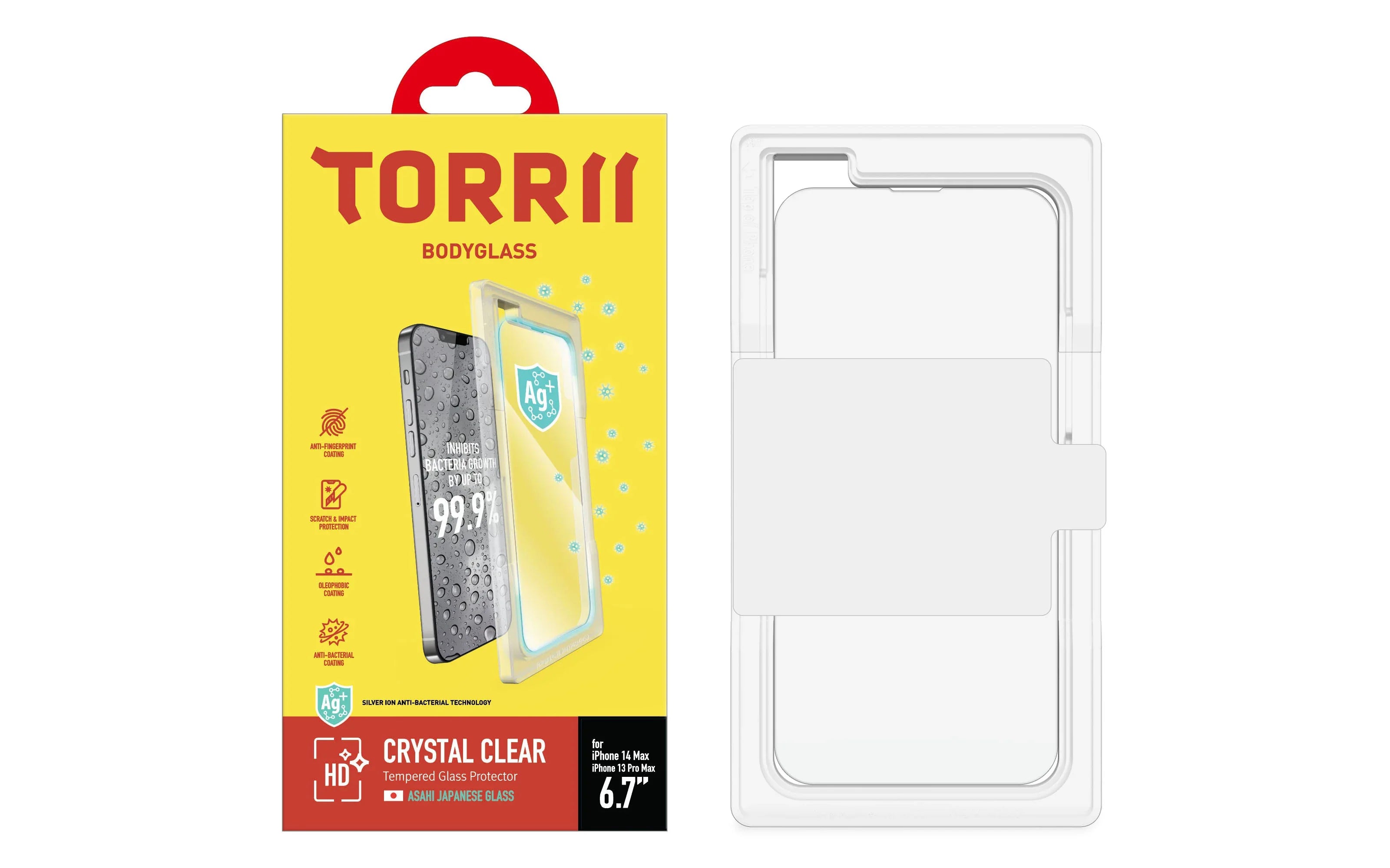 Torrii Bodyglass Screen Protector Anti-Bacterial Coating For iPhone 14 Plus – Clear - Tashqila Torrii Bodyglass Screen Protector Anti-Bacterial Coating For iPhone 14 Plus – Clear - Tashqila
